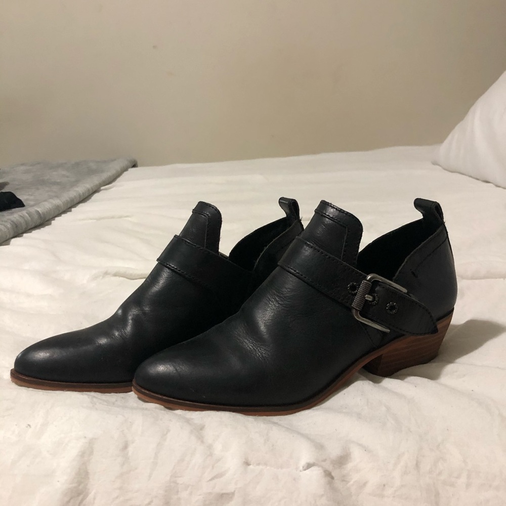 Leather heels boots
